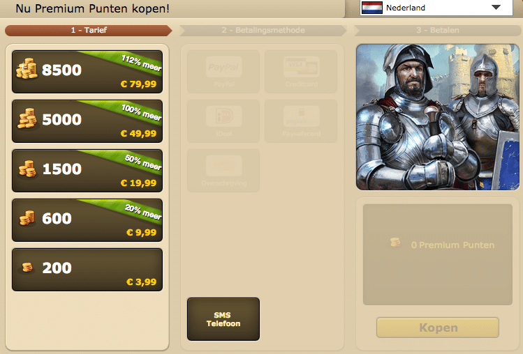 Tribal Wars Premium Punten kopen